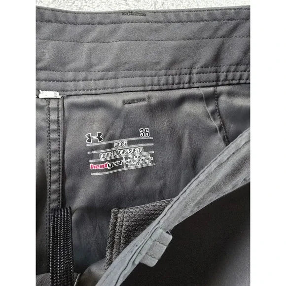 Under Armour HeatGear Shorts Mens 36 Gray Loose Fit Flat Front Athletic *Read - Picture 7 of 10